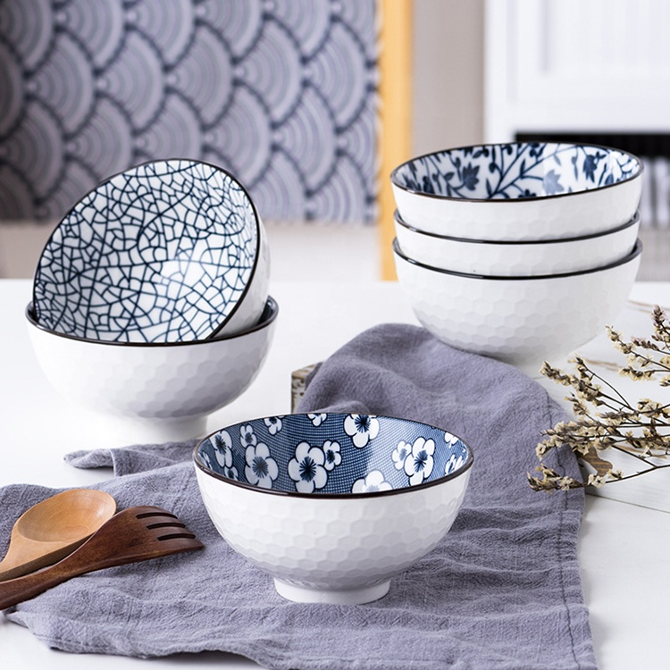 Underglaze embossed ceramic bowls, customized design and packaging