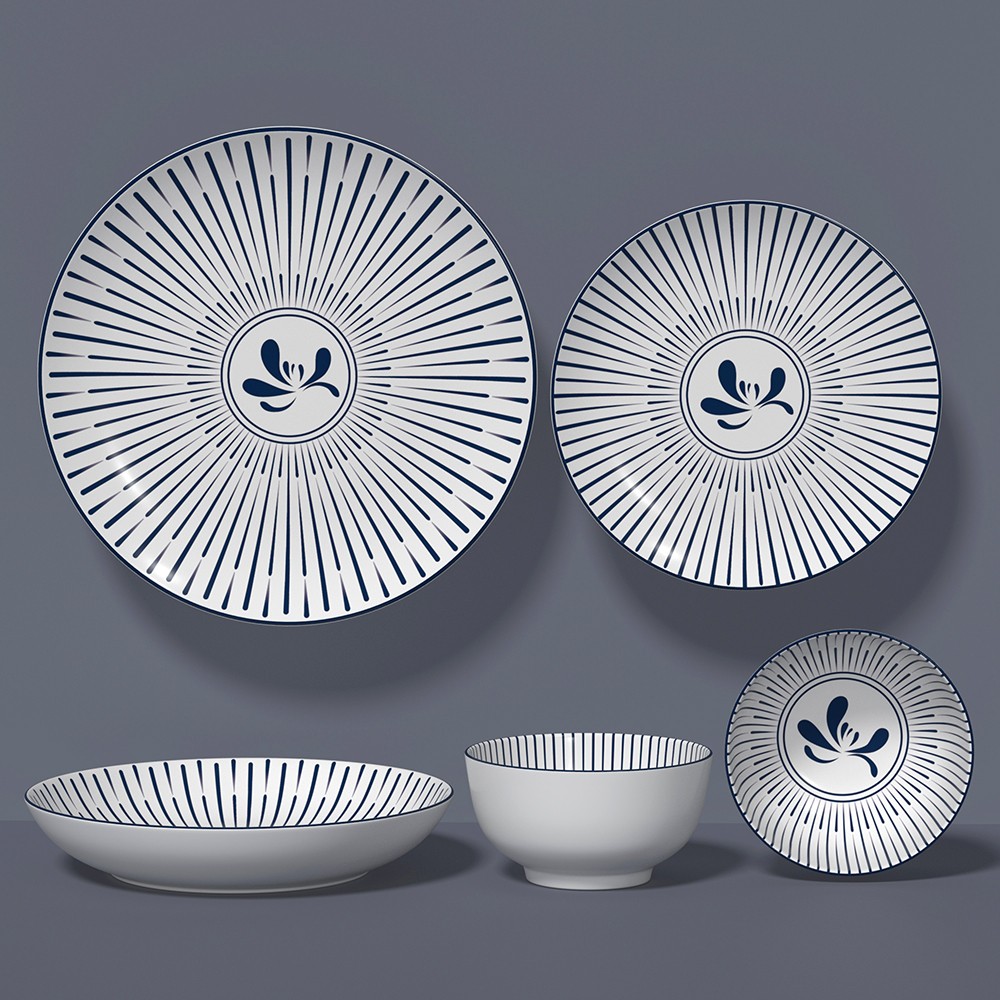 Wholesale Pad Printing Dinner Set Western Dinnerware Set Ceramic Plates，Bowls Sets Dinnerware