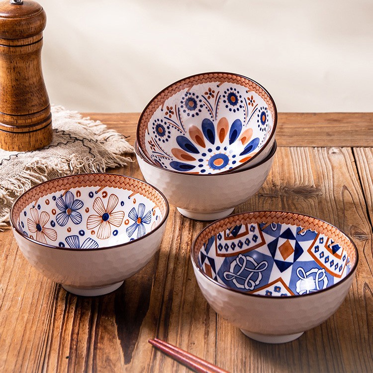 Underglaze embossed ceramic bowls, customized design and packaging