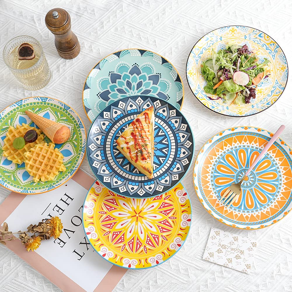 wholesale colorful 7.5 10.5 inch Nordic bohemia style Restaurant Bohemian Porcelain Dinner plate