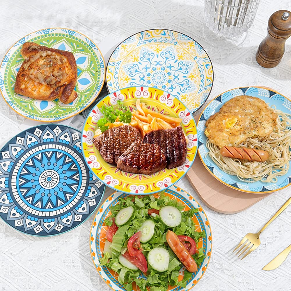 wholesale colorful 7.5 10.5 inch Nordic bohemia style Restaurant Bohemian Porcelain Dinner plate