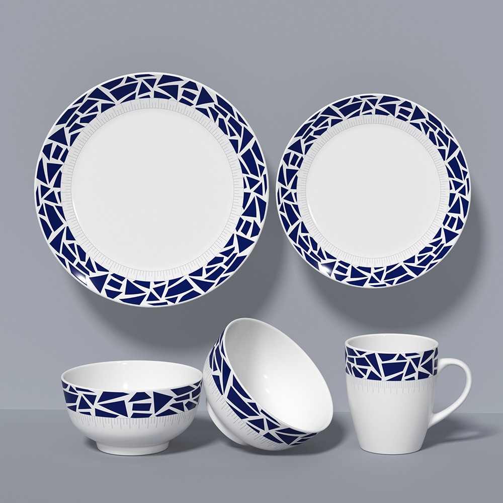 Wholesale customized hot selling underglaze ceramic dinnerware pad printing ceramic dinner set