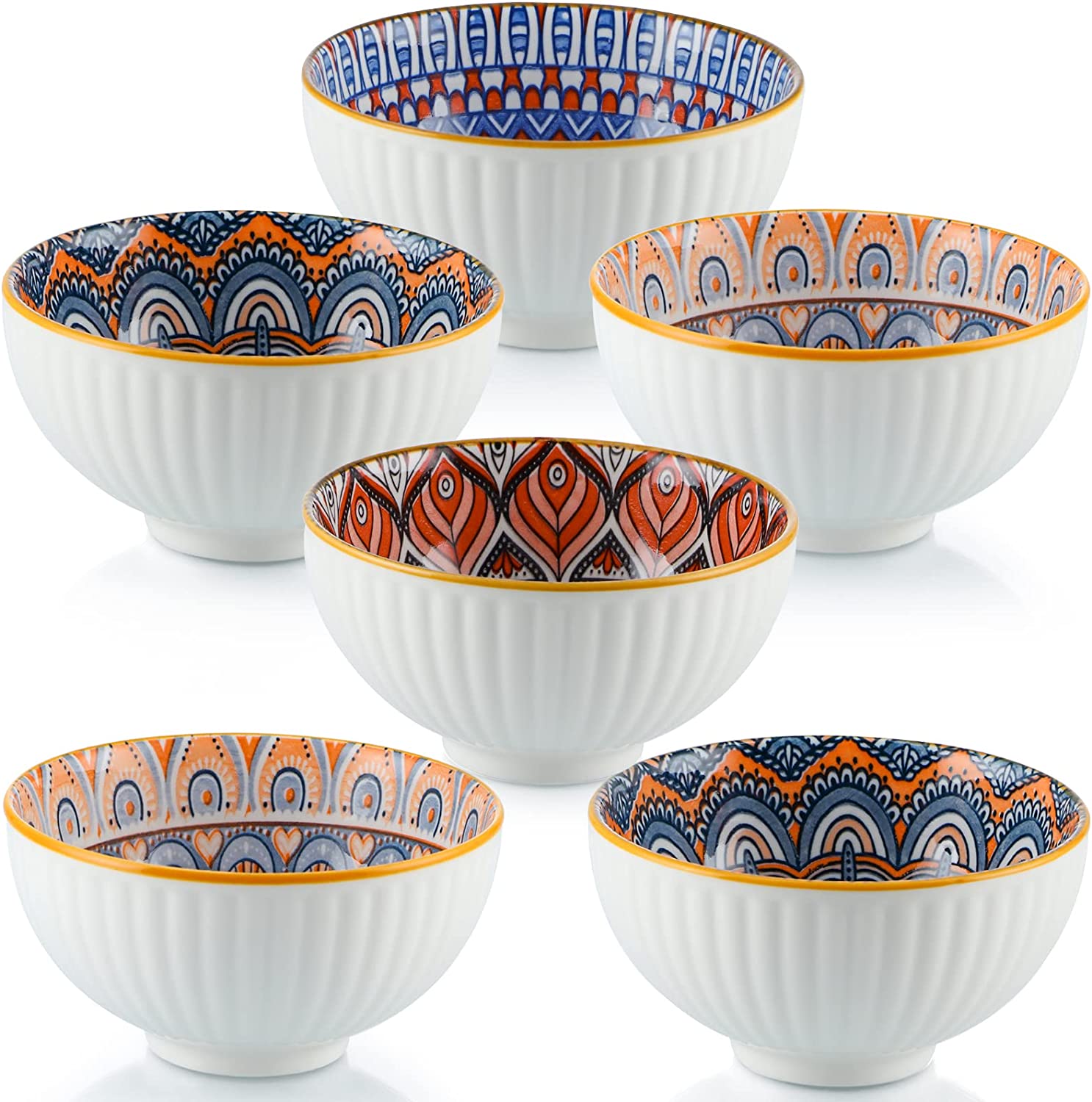 Wholesale Round Salad Bowl Ceramic Printing Dinnerware Porcelain Bowl Set