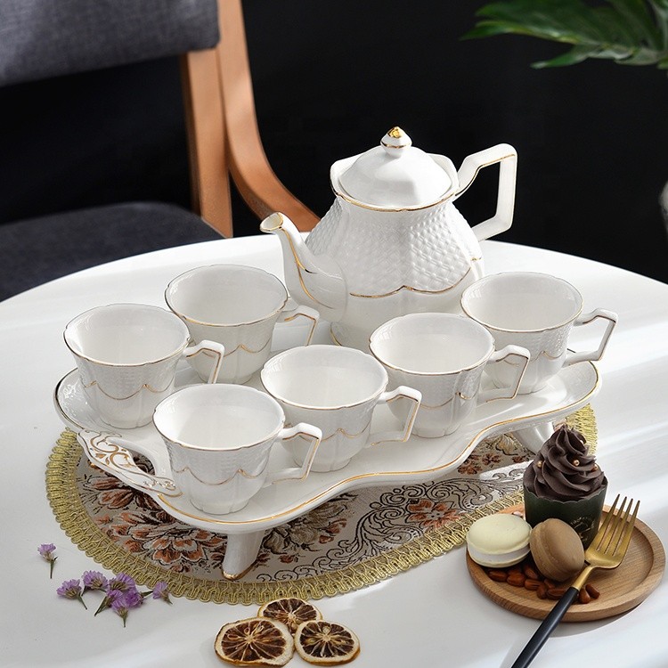 New style teapot tea set ceramic cup and saucer coffee pot cup plate set