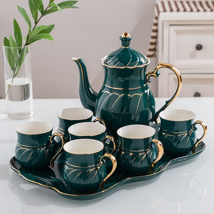 New style teapot tea set ceramic cup and saucer coffee pot cup plate set