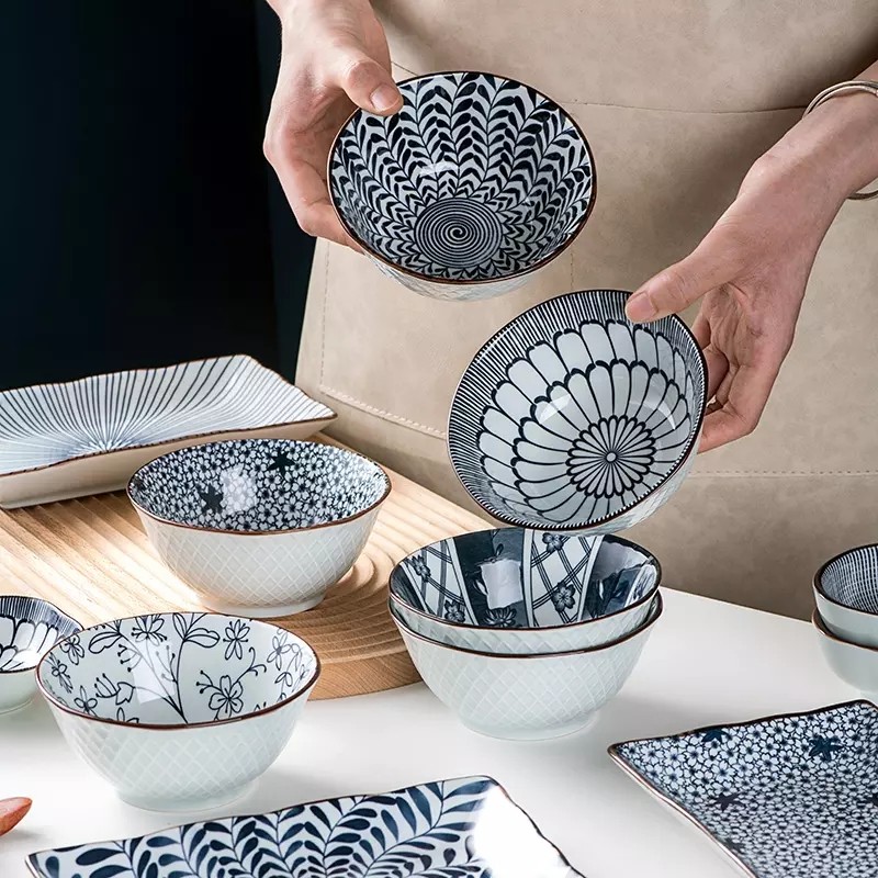 Underglaze embossed ceramic bowls, customized design and packaging