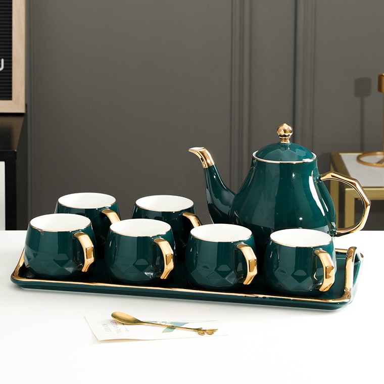 New style teapot tea set ceramic cup and saucer coffee pot cup plate set