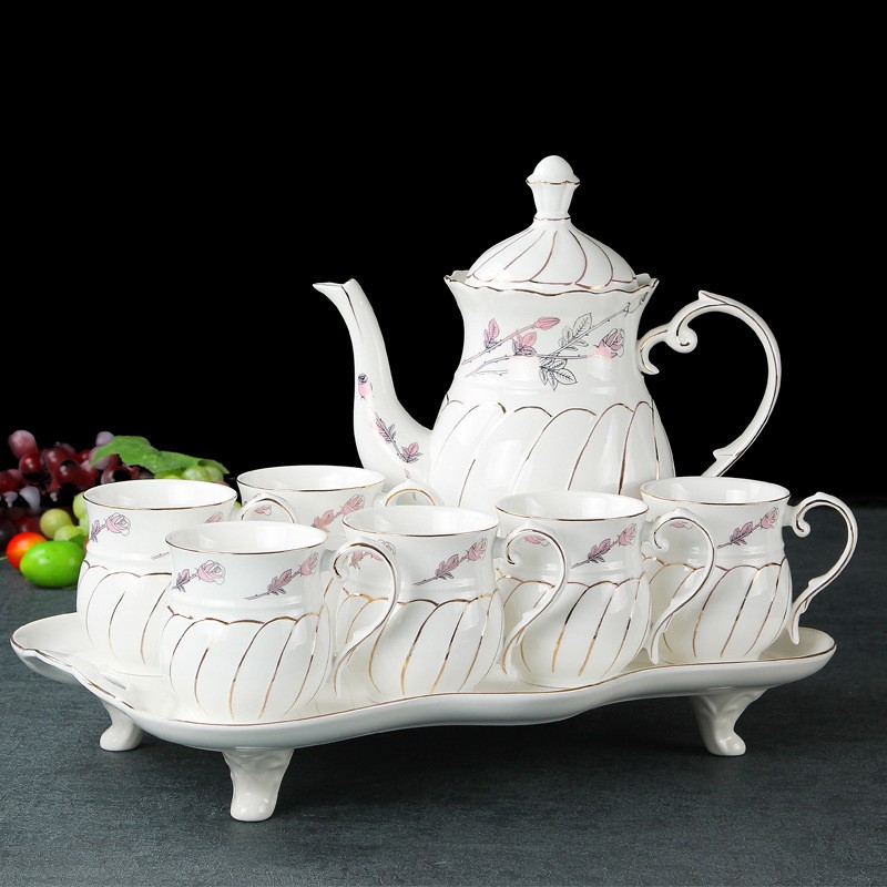 New style teapot tea set ceramic cup and saucer coffee pot cup plate set