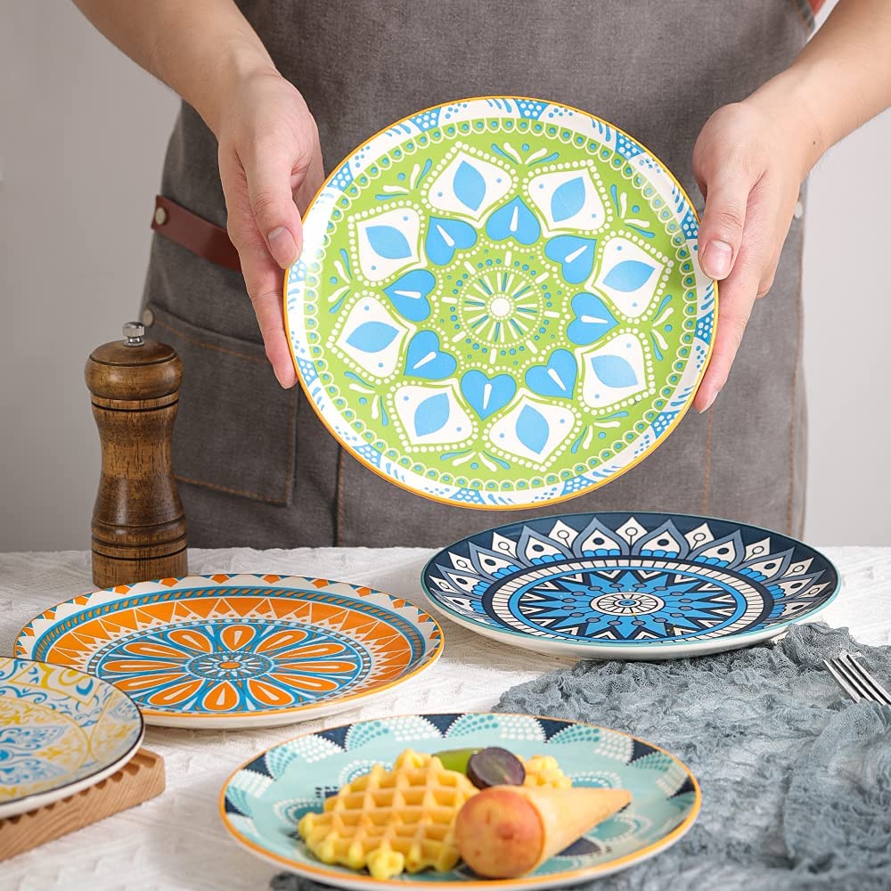 wholesale colorful 7.5 10.5 inch Nordic bohemia style Restaurant Bohemian Porcelain Dinner plate