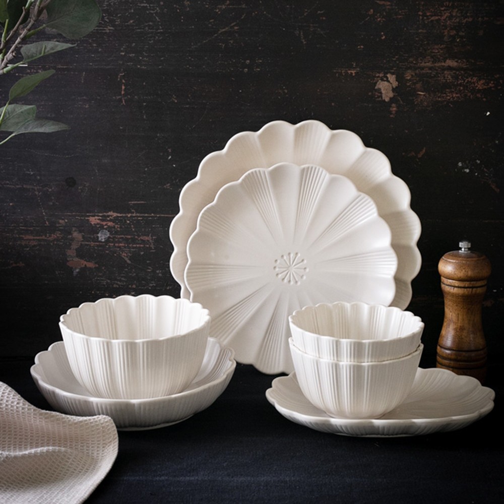 Simple style color glaze stoneware tableware set, which can be customized in color, shape, packaging