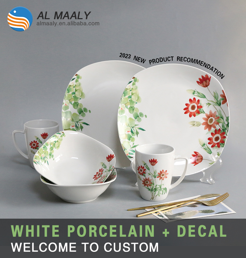 Catering Hotel Ceramic Dinner Plate Wholesale Restaurant Ceramic Plates Decal Dinnerware Set(图1)