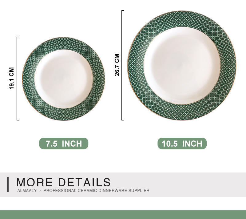 New Style Gold Rim Porcelain Dinner Set Home Restaurant Ceramic Tableware Ceramic Dining Plates Bowl(图3)